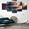 Axyaa Nature Scenic Morning Wall Art Poster Set - 5 Piece Canvas Home Decor