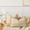Axyaa Striped Pillowcase with Tassel Detail for Home Sofa Decor