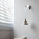 Axyaa Nordic LED Wall Sconce Pull Chain Switch Bedside Lamp Fixtures White Ceramic
