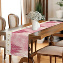 Axyaa Christmas Watercolor Table Runner, Farmhouse Dining Decor, Washable Long Cloth