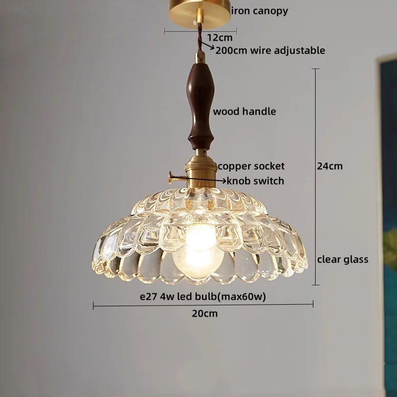 Axyaa Nordic LED Pendant Lamp Glass Hanging Light Fixtures for Home Decor