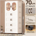 Axyaa Double-Door Foldable Wardrobe - Large Capacity Clothes/Quilts Storage, Bedroom/Living Room