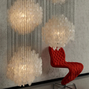 Axyaa Mother of Pearl Chandelier: Unique Danish Design Shell Pendant Light for Living Room, Dining, Villa & Staircase