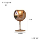 Axyaa Gold Chrome Glass Table Lamp | Luxury Decor for Living Room, Villa, Cafe