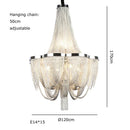 Axyaa Chrome Aluminum Chain Pendant LED Ceiling Light Fixture