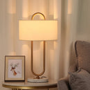 Axyaa Marble Base Table Lamp White Fabric Lampshade