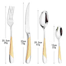 Axyaa 24-Piece Stainless Steel Cutlery Set Dinnerware Silverware Flatware Tableware Kit