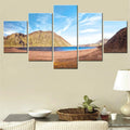 Axyaa Mountain Lake Canvas Wall Art Nature Painting, Iceland Home Decor Artwork