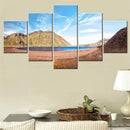 Axyaa Mountain Lake Canvas Wall Art Nature Painting, Iceland Home Decor Artwork