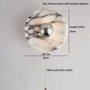 Axyaa Round Stone Shade LED Wall Lamp for Luxurious Living Room