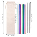 Axyaa Stainless Steel Straws Set - Eco-Friendly Reusable Portable Travel Essential