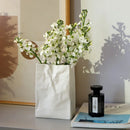Axyaa Pleated Paper Bag Vase: Ceramic Minimalist Scandinavian Boho Decor for Modern Home