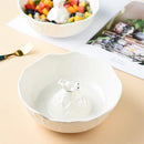 Axyaa Polar Bear Ceramic Salad & Noodle Bowl Set, Creative Iceberg Design, 20cm
