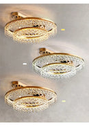 Axyaa Modern Gold LED Crystal Ceiling Lamp