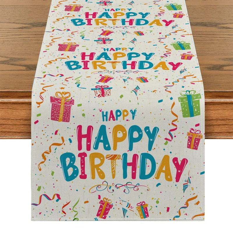 Axyaa Birthday Celebration Table Runner for Family Parties and Kitchen Decor