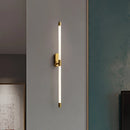 Axyaa Acrylic Line LED Wall Lights Dimming in Gold Black Metal – Living Room Bedroom Aisle