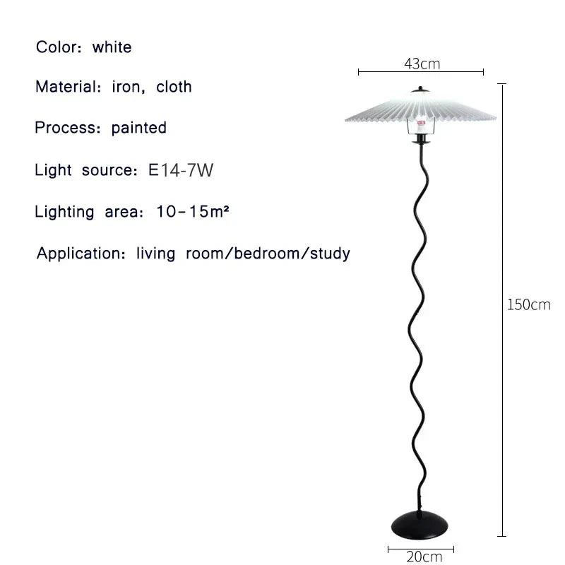 Nordic Modern Pleated Skirt Floor Lamp by Axyaa