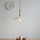 Axyaa Ceramic LED Pendant Lights: 30CM, Wood Copper Socket, Hanging Lamp