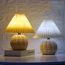 Rattan Table Lamp with Fabric Shade & Ceramic Base by Axya