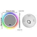 Axyaa LED Round Bathroom Mirror with Anti-Fog, Bluetooth Speaker, and Front & RGB Backlit