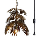 Axyaa Coconut Leaf LED Chandelier: Tropical Indoor Pendant Lamp for Living Room, Restaurant, Bedroom