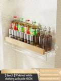 Axyaa Wood Spice Rack Organizer with Hooks for Kitchen Storage