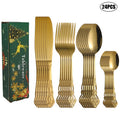 Axyaa 24-Piece Stainless Steel Tableware Set for Family Hotel Party Christmas Gift