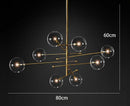Axyaa Bronze Glass Bubbles Chandelier Pendant Light for Study Living Room and Restaurant