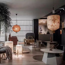 Axyaa Retro Fabric Lantern Pendant Lights for Home and Hospitality