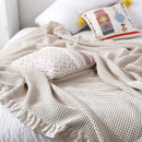 Axyaa Corn Grain Waffle Knitted Blanket - 100% Cotton Soft Bed Plaid