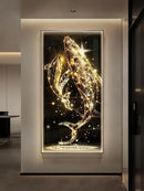 Axyaa LED Whale Mural Lamp: Modern Luxury Home Wall Art Vertical Light