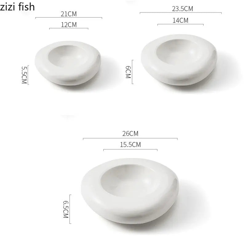Axya Ceramic Dinner Plate Set - Solid Color Tableware for Restaurant and Home