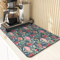 Axyaa Leaf Print Coasters & Drying Mat Set for Kitchen Essentials