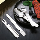 Axyaa 4-in-1 Stainless Steel Picnic Cutlery Set - Dining Knife Fork Spoon Bottle Opener