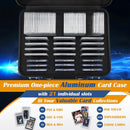 Axyaa Aluminum Trading Card Case with Individual Slots and TSA Locks