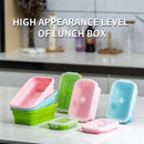 Axyaa Collapsible Silicone Lunch Box Bento Containers - Portable & Microwavable Storage