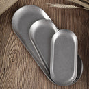 Axyaa Retro Oval Stainless Steel Dessert Storage Tray Shallow Dishes