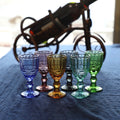 Axyaa 6-Piece 50ml Vintage Embossed Goblet Shot Glass Set