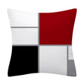 Axyaa Red Geometric Pillowcase Abstract Pachwork Cushion Cover Square Home Decor