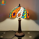 Axyaa Tiffany Style Stained Glass Table Lamp - 12 Inch Alloy Base Lighting