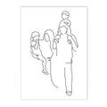 Axyaa Family Portrait Line Wall Art Canvas Poster Son Daughter Love Bedroom Decor