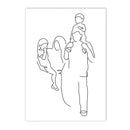 Axyaa Family Portrait Line Wall Art Canvas Poster Son Daughter Love Bedroom Decor