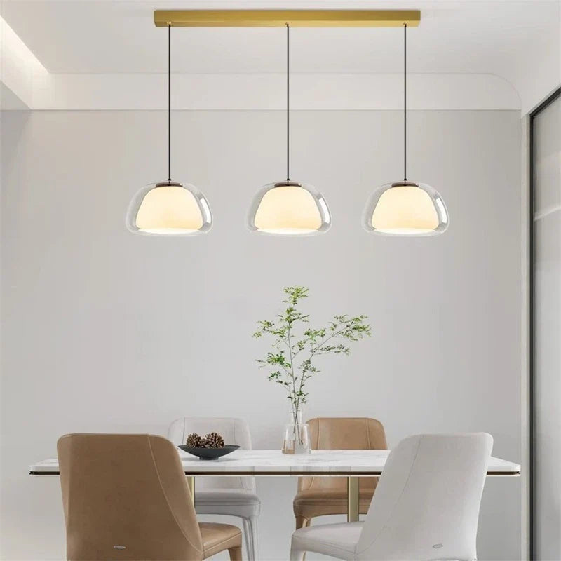 Nordic Cream Style Glass Pendant Light Fixture by Axya - Modern Luxury Designer Living Room Lighting