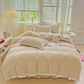 Axyaa Tafu Fleece Four-Piece Bed Sheet Set - Solid Color, Thick & Warm