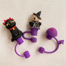 Silicone Straw Caps for Axyaa 30&40oz Tumbler Cup: Reusable & Cute Hallowmas Design