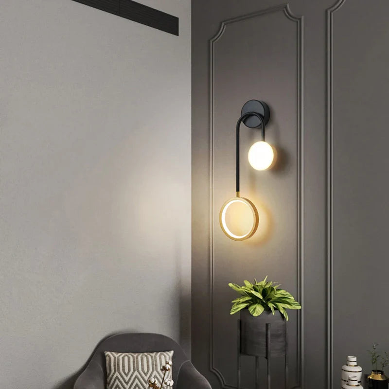 Axyaa Nordic LED Wall Lamp: Modern Minimalist Indoor Lighting Fixture