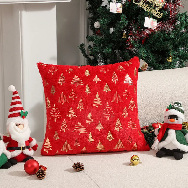 Axyaa Plush 30x50cm Christmas Cushion Cover for Living Room Sofa and Party