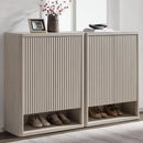 Axyaa 44" Tall Modern Shoe Cabinet with Doors & 4 Shelves - 6-Tier Organizer