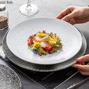 Axyaa High Foot Ceramic Plate for Restaurant Steak Sushi Molecular Cuisine Tableware