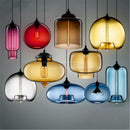 Axya Nordic Stained Glass Pendant Lights LED Colorful Hanging Lamp for Home Decor